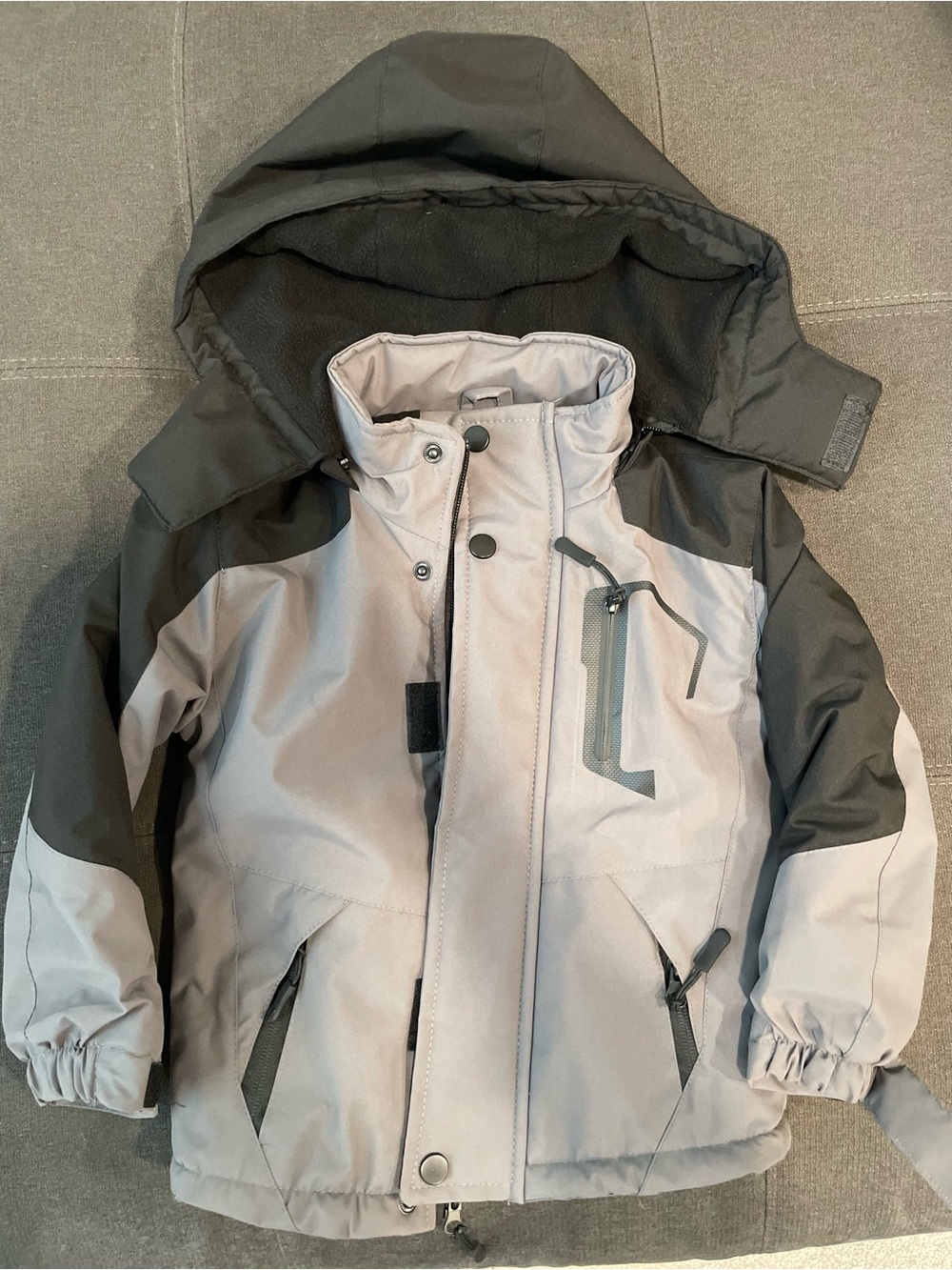 Distortion 3T Hooded Winter Jacket - Gray/Black